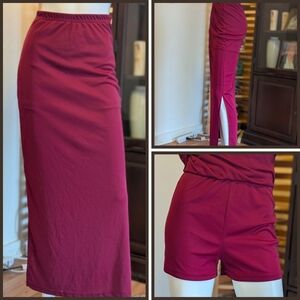 Maxi Skirt With Double Sided Slits And Built-in Shorts
